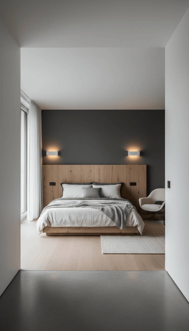 Custom platform bed and window seat in a serene Chelsea bedroom